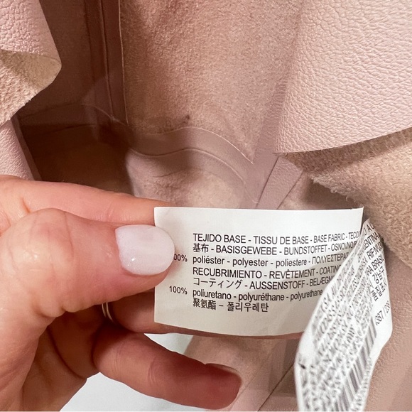ZARA Blush Pink Faux Leather Jacket Size small - Picture 6 of 12